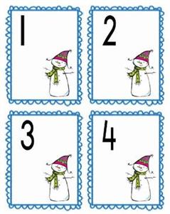 Getallenkaartjes Winter (leskist)