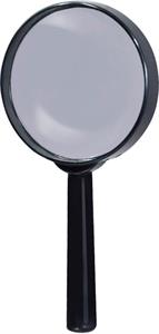 Vergrootglas zwart met handvat (leskist)