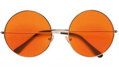Hippiebril oranje glazen (attribuut)