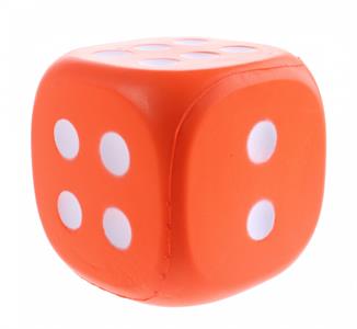 Dobbelsteen middelgroot 12x12 cm oranje