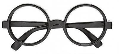 Bril rond zwart zonder glazen (attribuut)