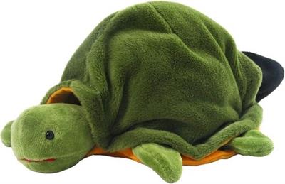 Schildpad groen-geel (handpop)
