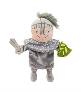 Ridder met groen-goud schild en zwaard (handpop)