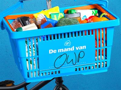 Winkelmand blauw/oranje