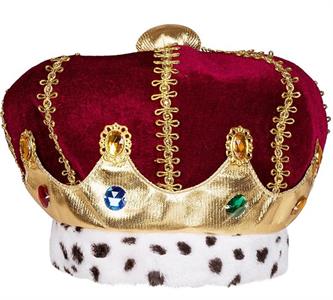 Stoffen kroon donkerrood (hoed)