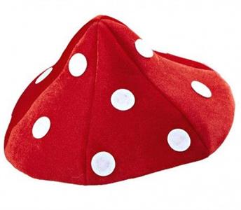 Paddenstoel rood met witte stippen (hoed)