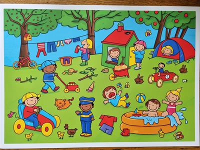 Zomer - Spelen in de tuin (praatplaat)