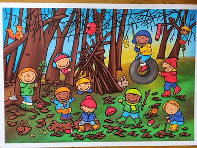 Winter - Spelen in het bos (praatplaat)