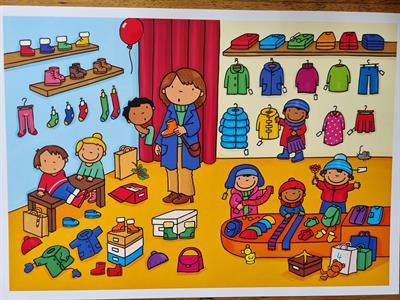 Winter - Warme kleren kopen (praatplaat)