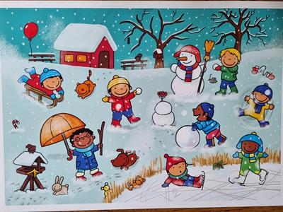 Winter - Buitenspelen in de sneeuw (praatplaat)