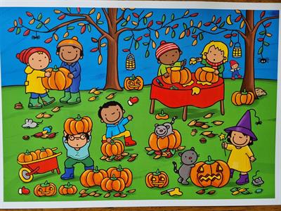 Herfst - Pompoenen voor Halloween (praatplaat)