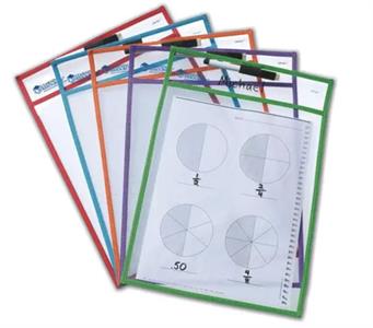 Uitwisbare hoes met stift (30st.) (wisbordjes)